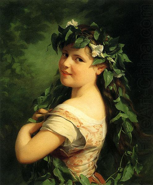 Fritz Zuber-Buhler Girl with wreath china oil painting image